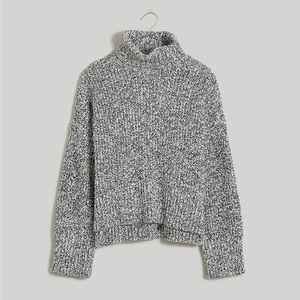 NWT Madewell Wide Rib Turtleneck Sweater Size S (Marbled Cookies and Cream)